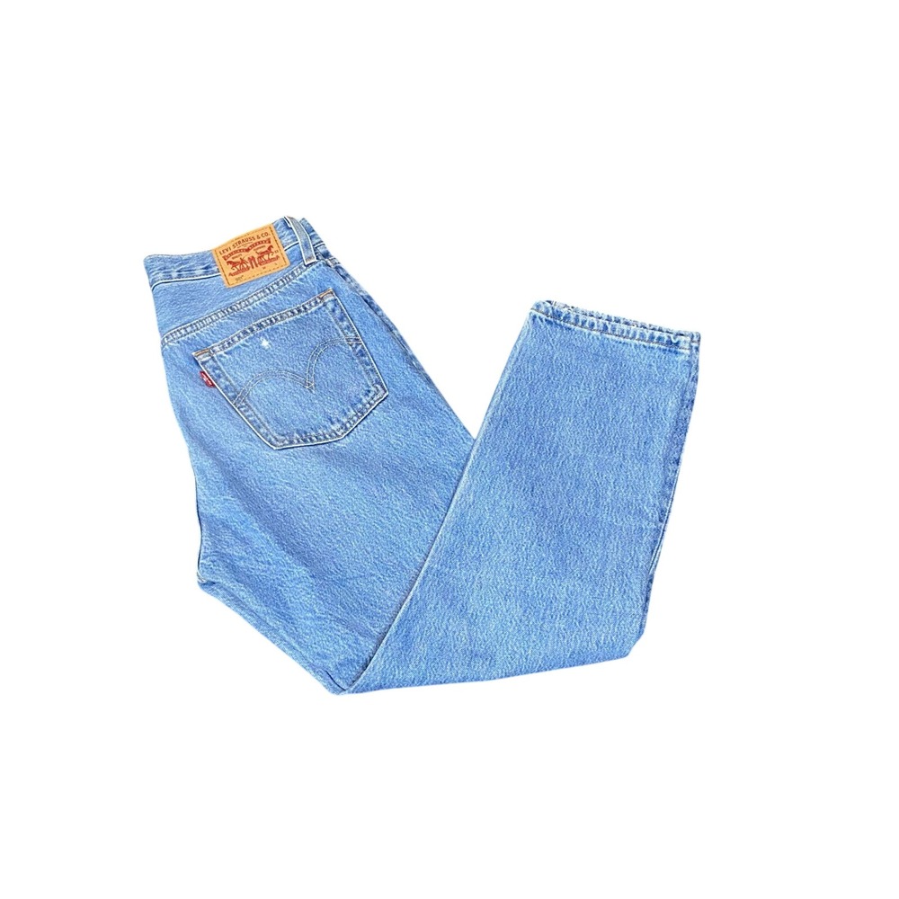 Levis 501 Original Fit Jeans Womens 27 Light Distressed Straight Leg Denim